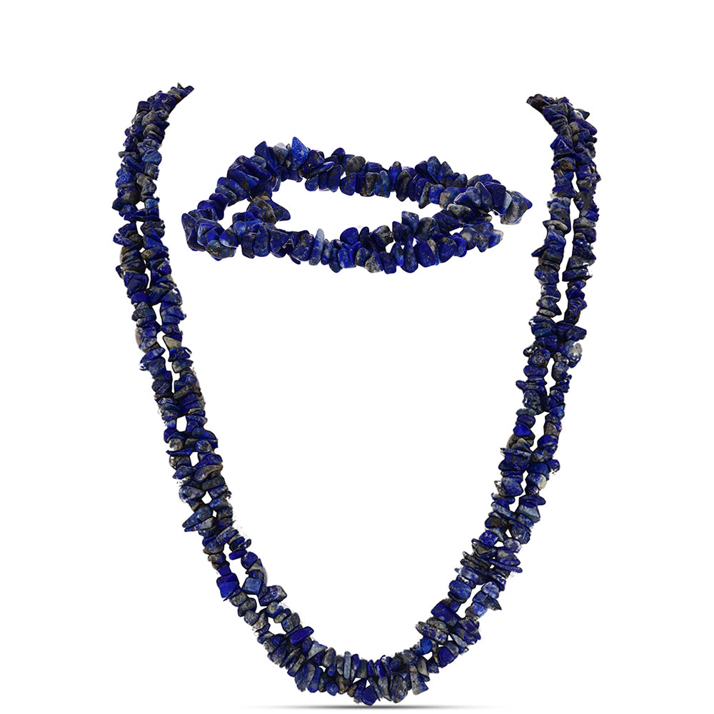 Zestaw bryłka z lapisem lazuli ( Naszyjnik+Bransoletka ) 1 