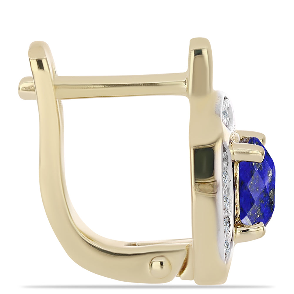 Kolczyki srebrne pozłacane z lapisem lazuli i białym topazem 2 