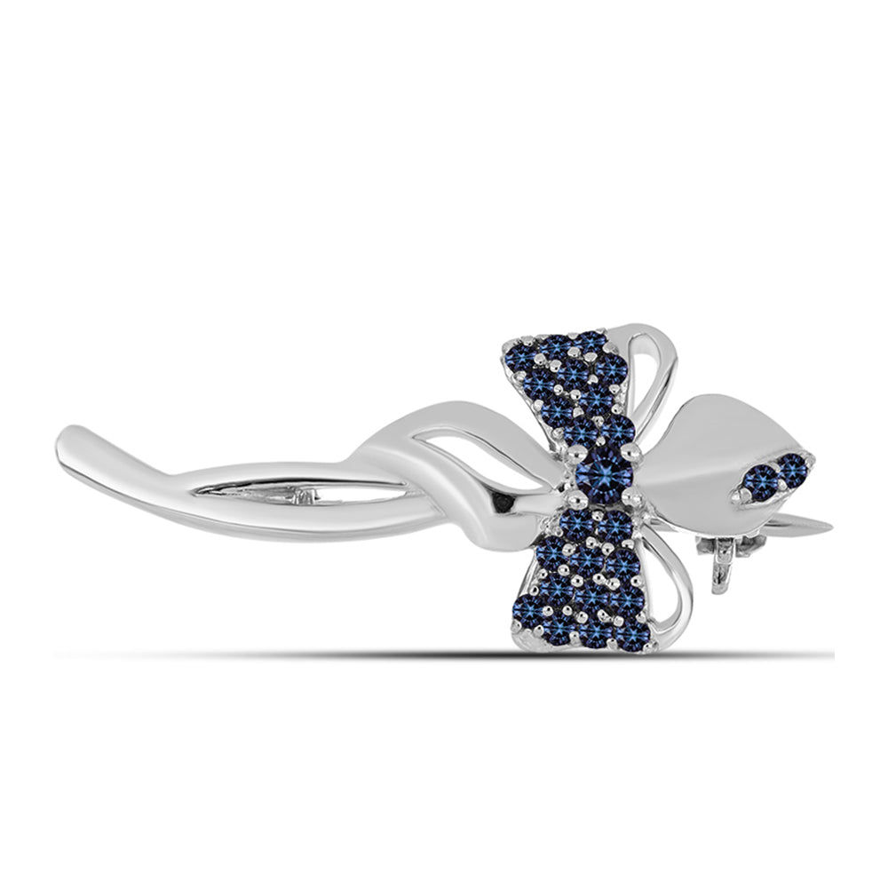 Broszka ze srebra próby 925 z "Purpurowym Imperialnym" mossanitem