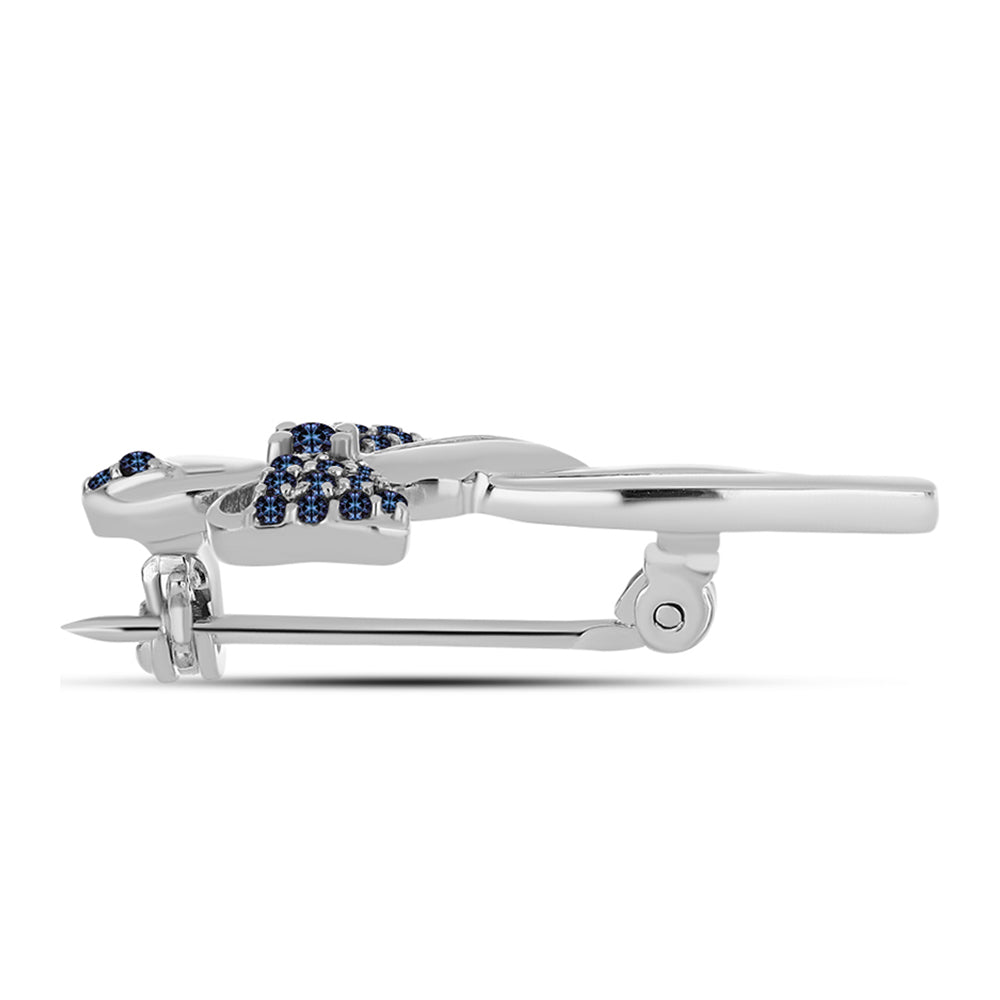 Broszka ze srebra próby 925 z "Purpurowym Imperialnym" mossanitem 2 