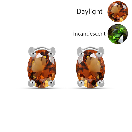 Kolczyki ze srebra próbe 925 z certyfikowanym anatolijskim zultanitem hodowanym w laboratorium