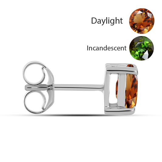 Kolczyki ze srebra próbe 925 z certyfikowanym anatolijskim zultanitem hodowanym w laboratorium