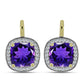Kolczyki srebrne pozłacane z marokańskim ametystem i białym topazem