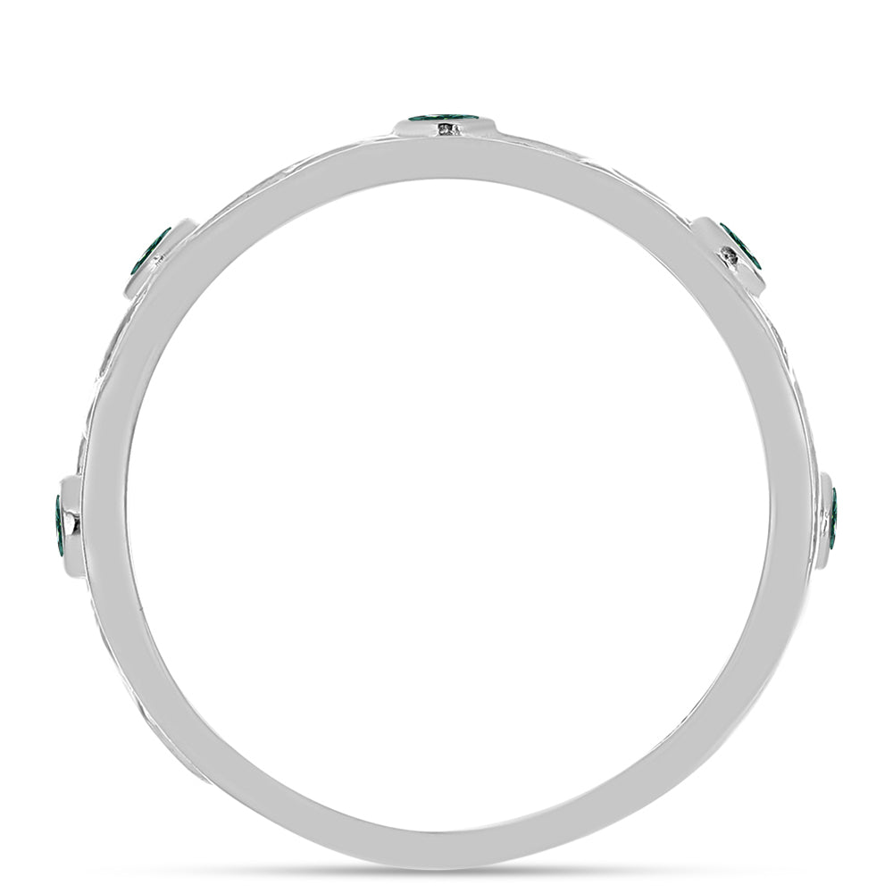 Pierścionek ze srebra próby 925 z zielononiebieskim Mossanitem 2 