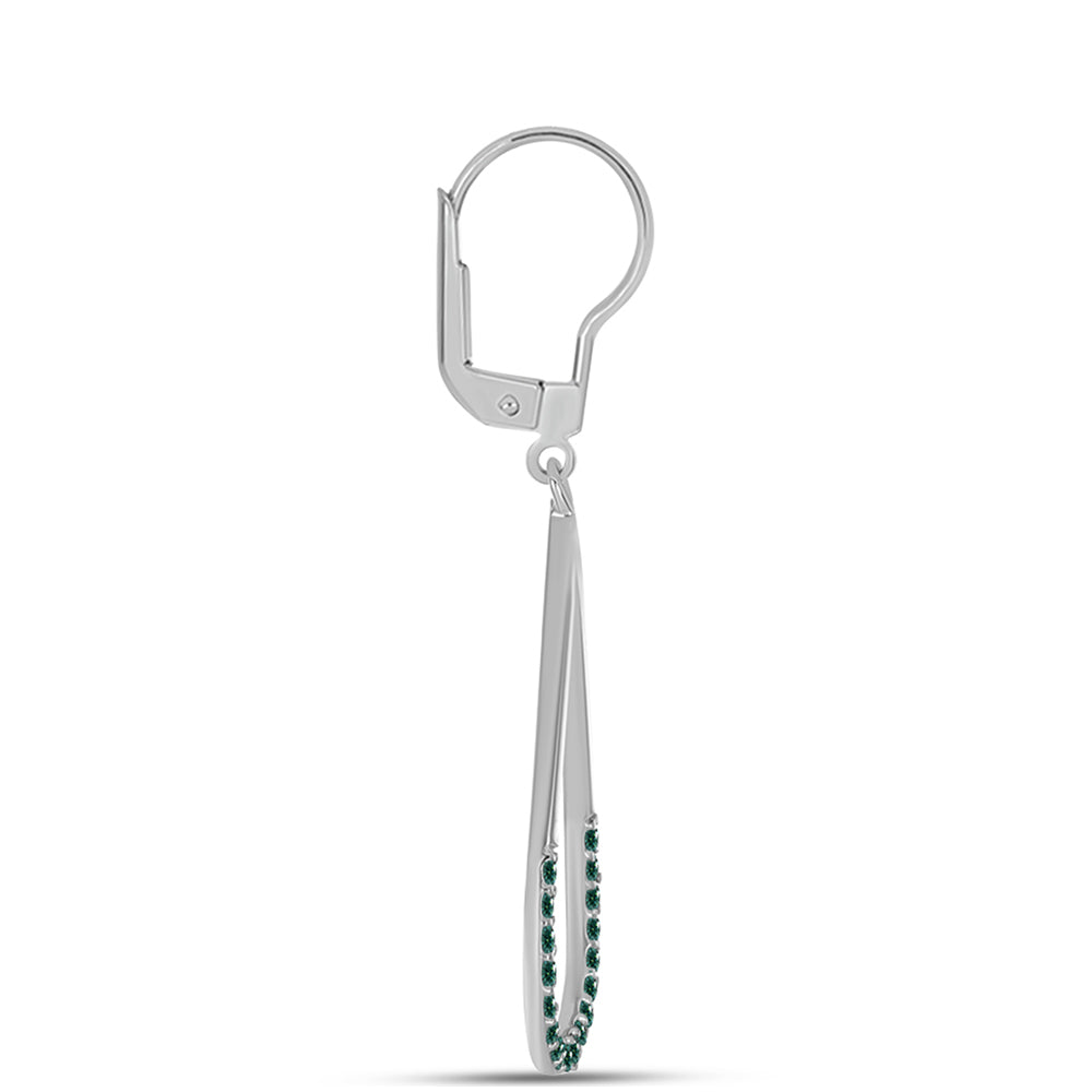 Kolczyki ze srebra próbe 925 z zielononiebieskim Mossanitem