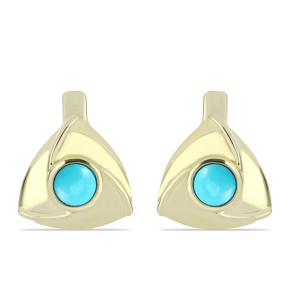 Kolczyki srebrne pozłacane z niebieskim turkusem 1 