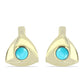Kolczyki srebrne pozłacane z niebieskim turkusem