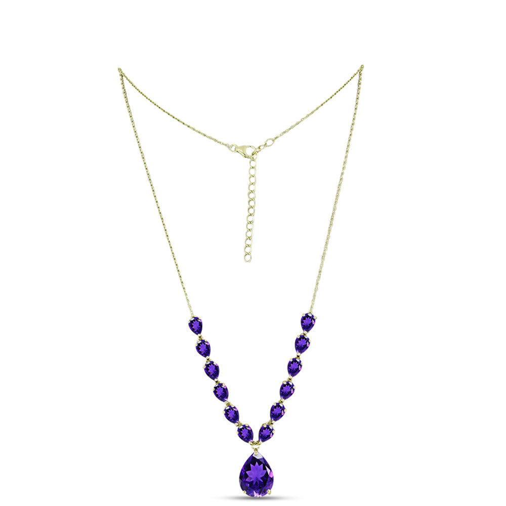 Naszyjnik srebrny pozłacany z marokańskim ametystem 1 