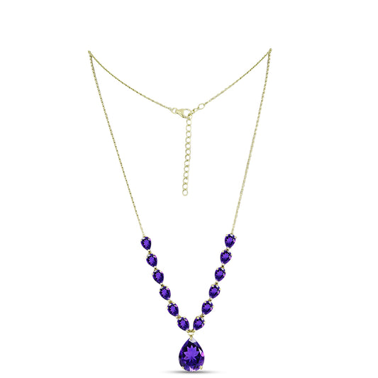 Naszyjnik srebrny pozłacany z marokańskim ametystem