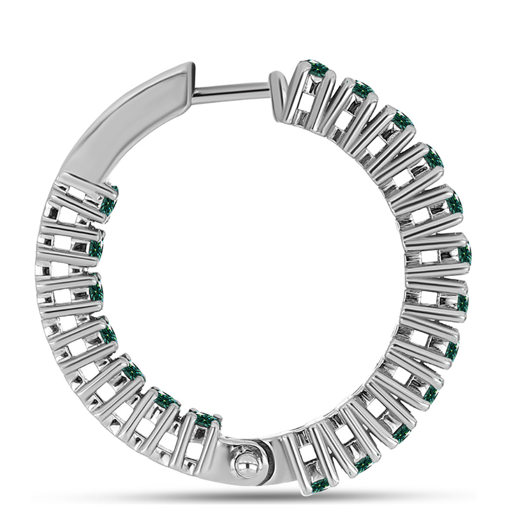 Kolczyki ze srebra próbe 925 z zielononiebieskim Mossanitem 2 