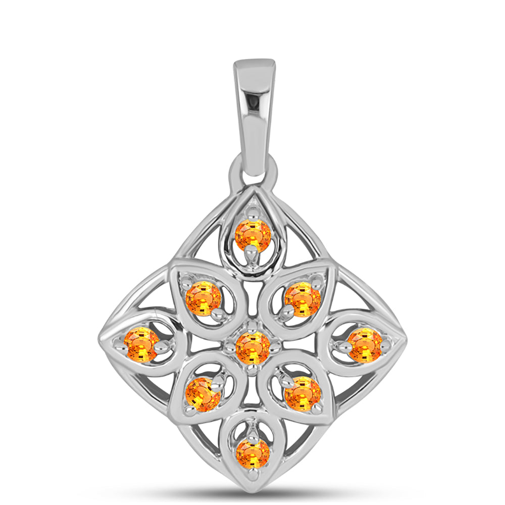 Zawieszka ze srebra próba 925 z szafirem padparadscha 1 