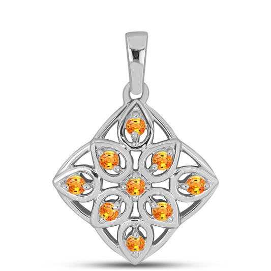 Zawieszka ze srebra próba 925 z szafirem padparadscha