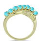 Pierścionek srebrny pozłacany z niebieskim turkusem