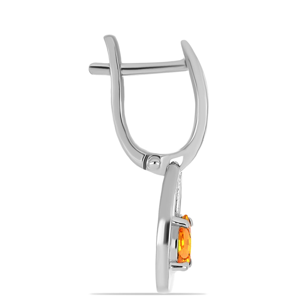 Kolczyki ze srebra próbe 925 z szafirem padparadscha 2 