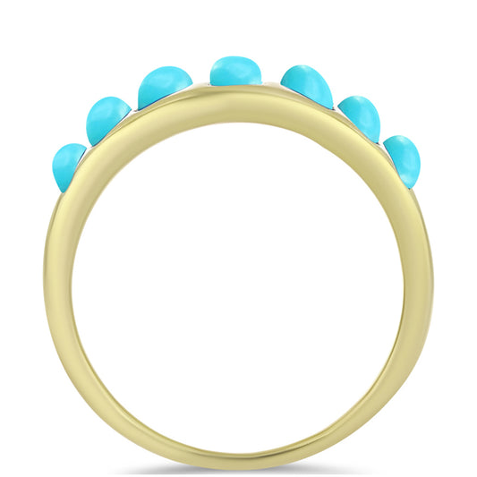 Pierścionek srebrny pozłacany z niebieskim turkusem