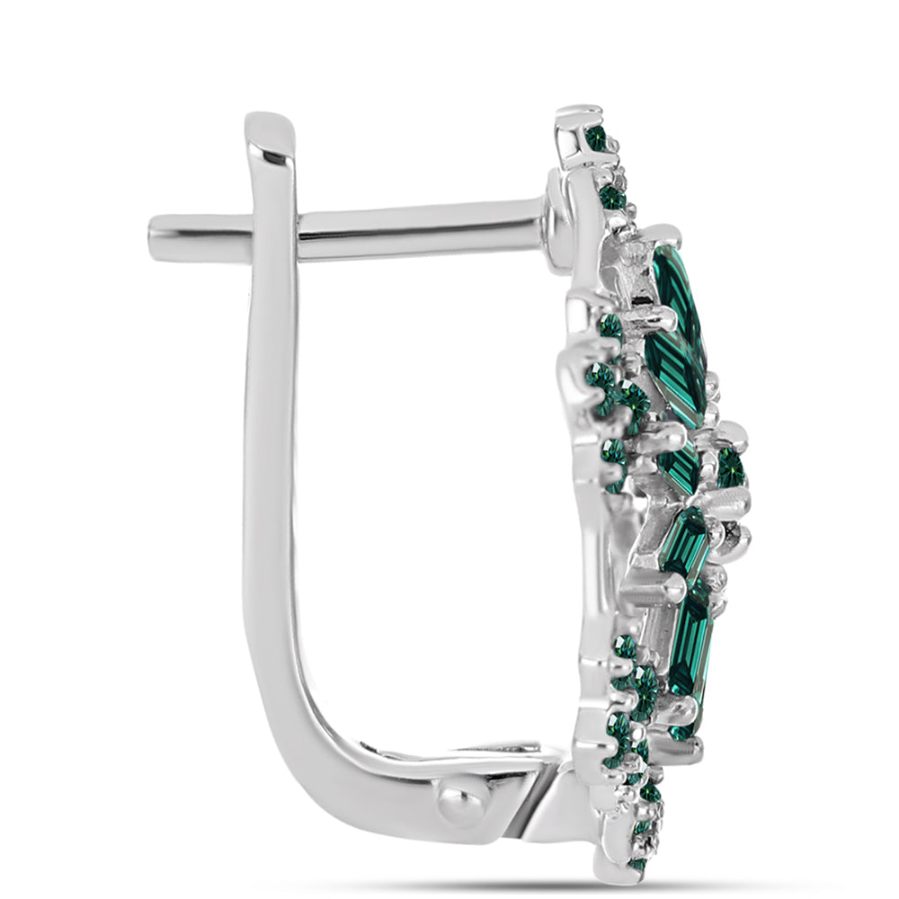 Kolczyki ze srebra próbe 925 z zielononiebieskim Mossanitem