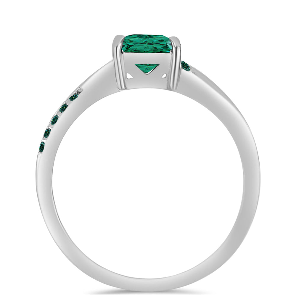 Pierścionek ze srebra próby 925 z zielononiebieskim Mossanitem 2 