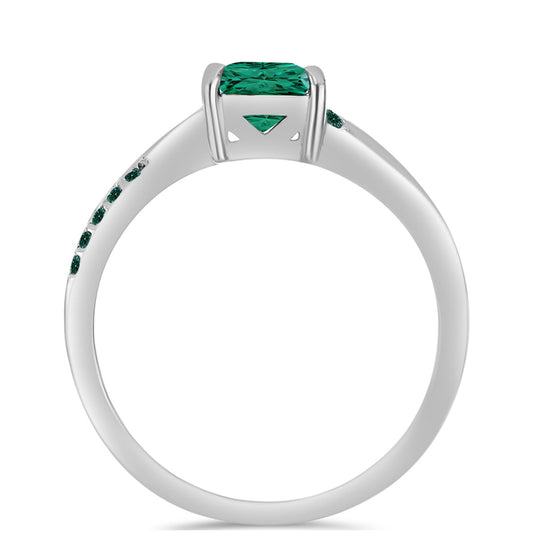 Pierścionek ze srebra próby 925 z zielononiebieskim Mossanitem