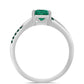 Pierścionek ze srebra próby 925 z zielononiebieskim Mossanitem