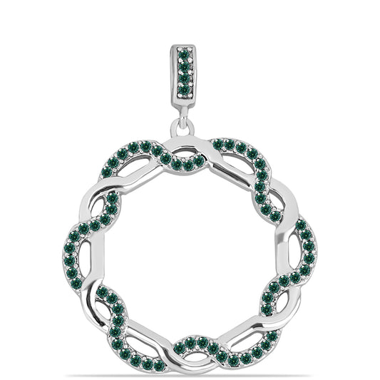 Zawieszka ze srebra próba 925 z zielononiebieskim Mossanitem