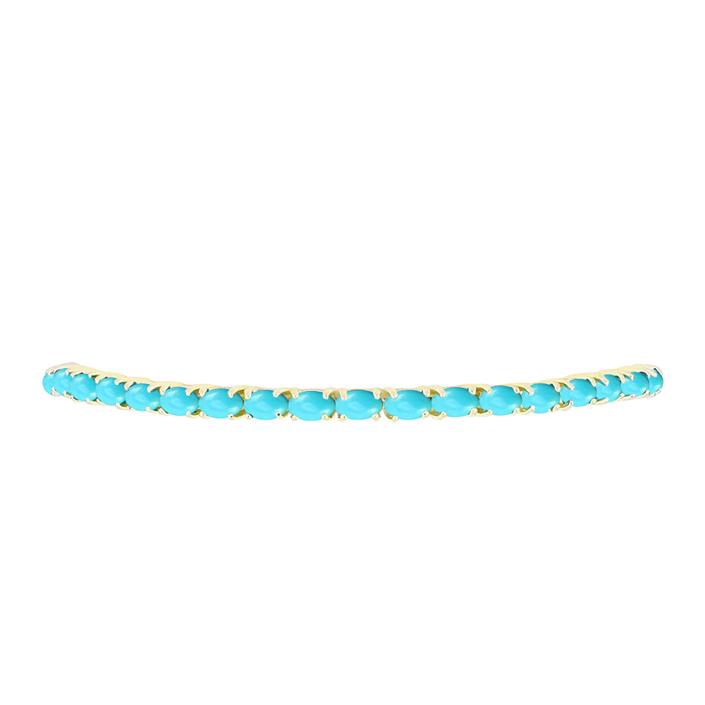 Bransoletka srebrna pozłacana z niebieskim turkusem 2 