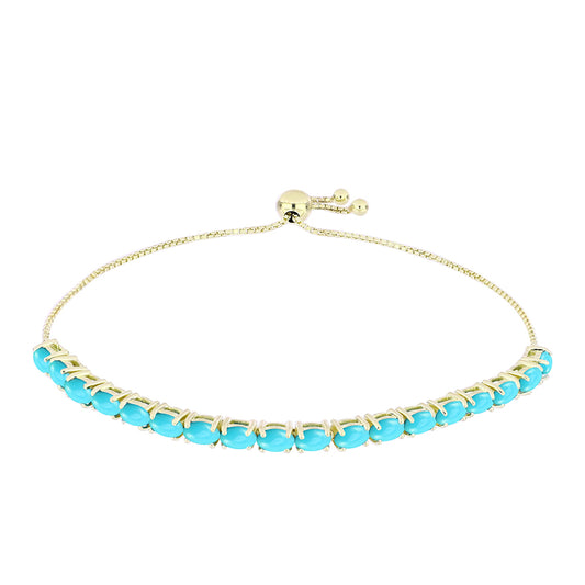 Bransoletka srebrna pozłacana z niebieskim turkusem