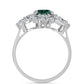 Pierścionek ze srebra próby 925 z zielononiebieskim Mossanitem i białym topazem