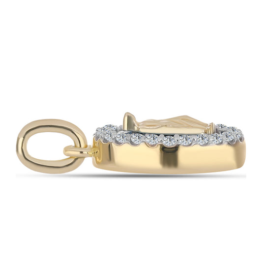 Zawieszka srebrna pozłacana z niebieskim turkusem i białym topazem