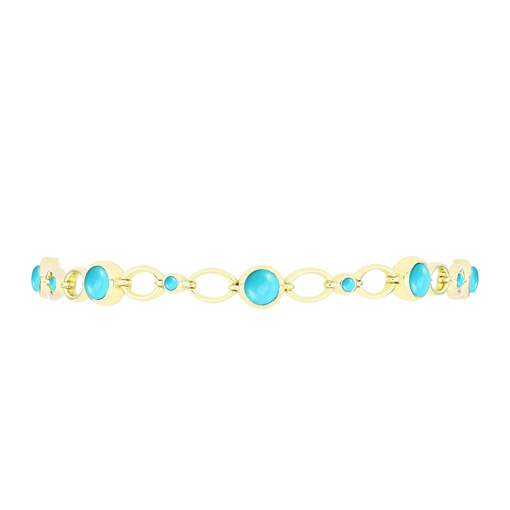 Bransoletka srebrna pozłacana z niebieskim turkusem 2 