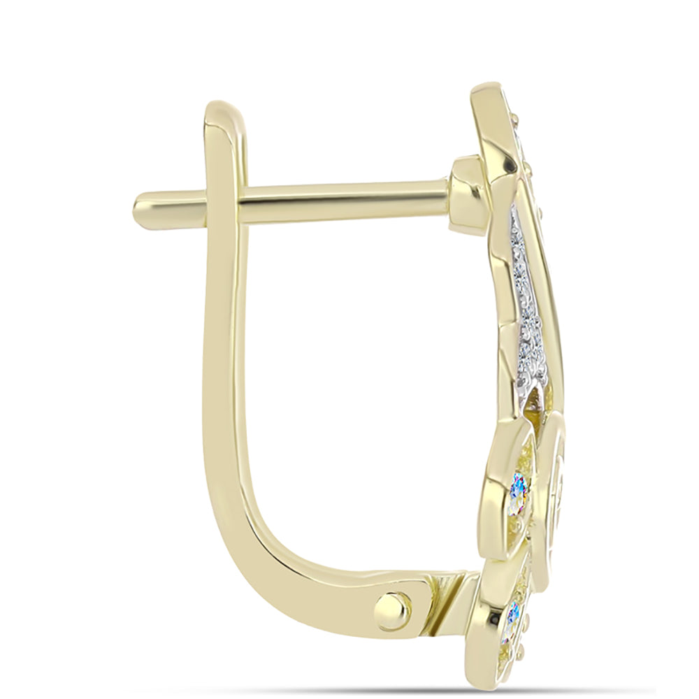 Kolczyki srebrne pozłacane z lodowym moissanitem i białym topazem 2 