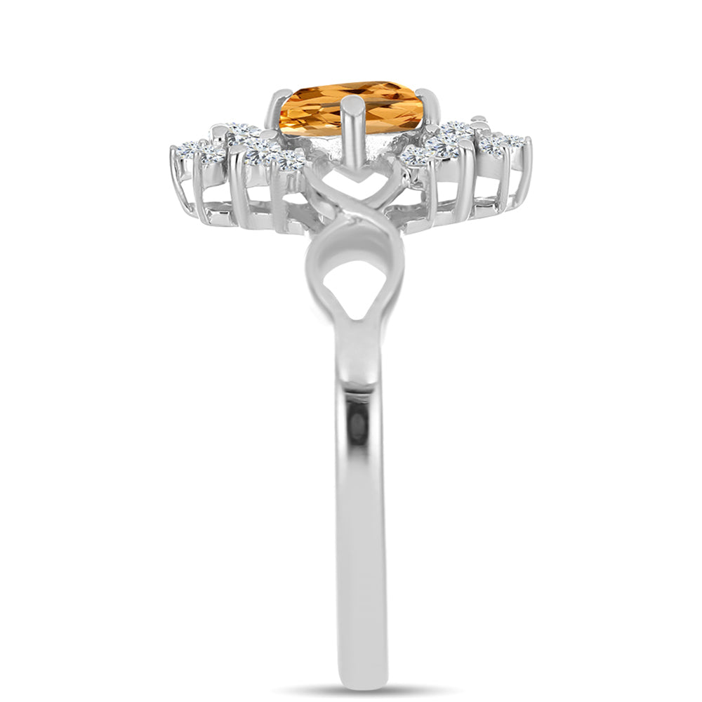 Pierścionek ze srebra próby 925 z imperialnym żółtym topazem i białym topazem 4 