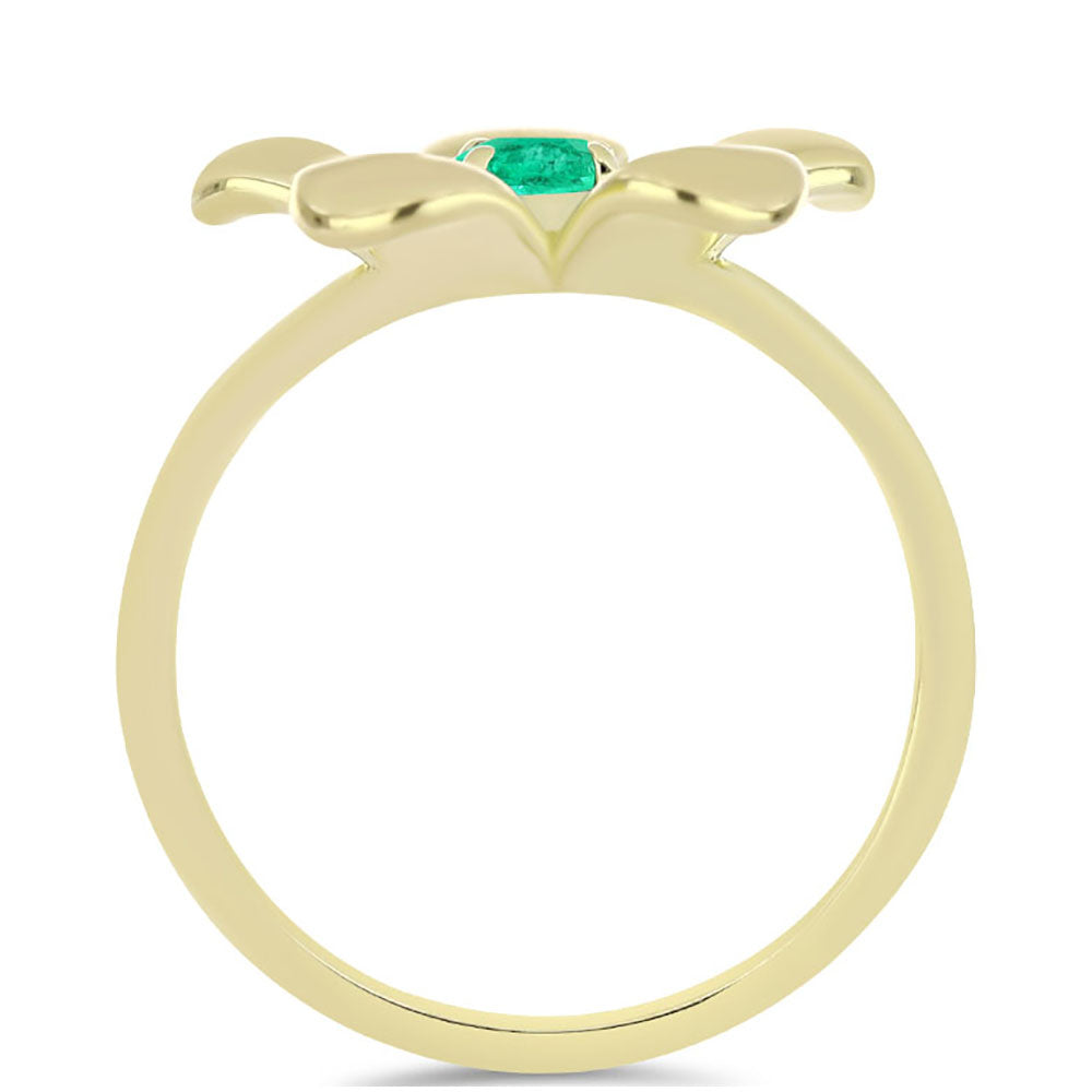 Pierścionek srebrny pozłacany z kolumbijskim szmaragdem