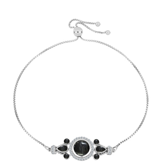 Bransoletka ze srebra próba 925 z jaspisem i białym topazem