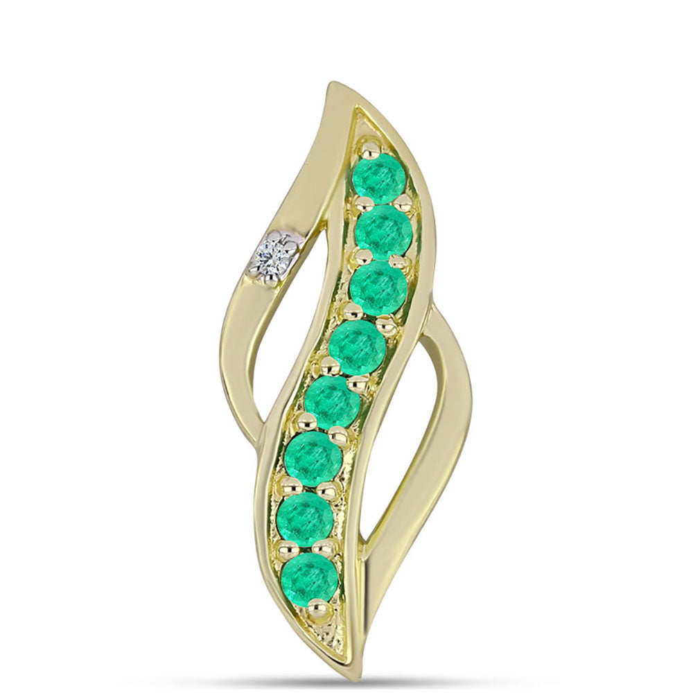 Zawieszka srebrna pozłacana z kolumbijskim szmaragdem i białym diamentem 1 