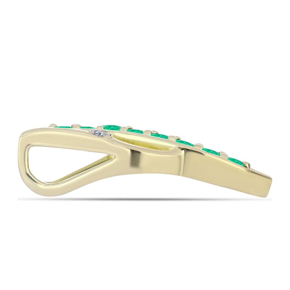 Zawieszka srebrna pozłacana z kolumbijskim szmaragdem i białym diamentem 2 