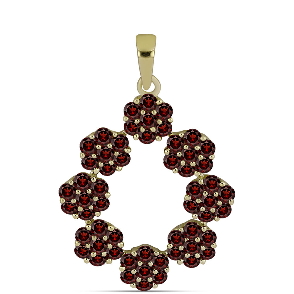 Zawieszka srebrna pozłacana z granatem