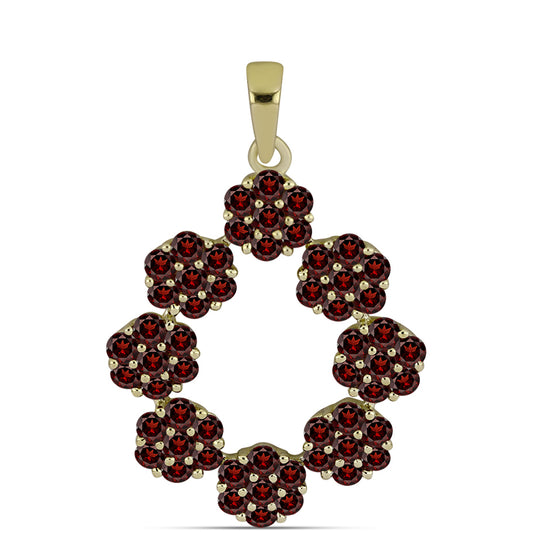 Zawieszka srebrna pozłacana z granatem