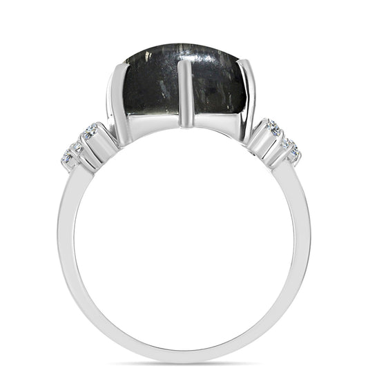 Pierścionek ze srebra próby 925 z jaspisem i białym topazem