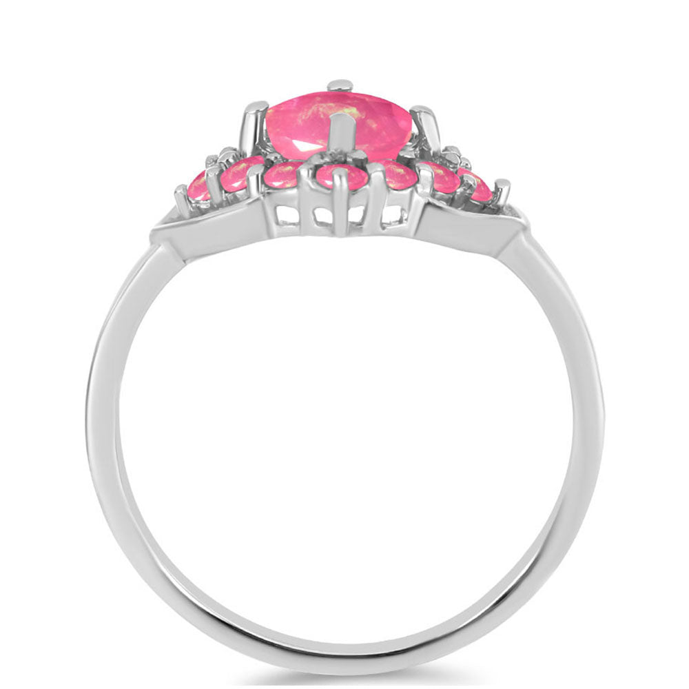 Pierścionek ze srebra próby 925 z różowym opalem