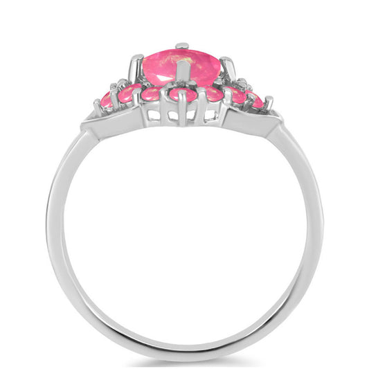 Pierścionek ze srebra próby 925 z różowym opalem