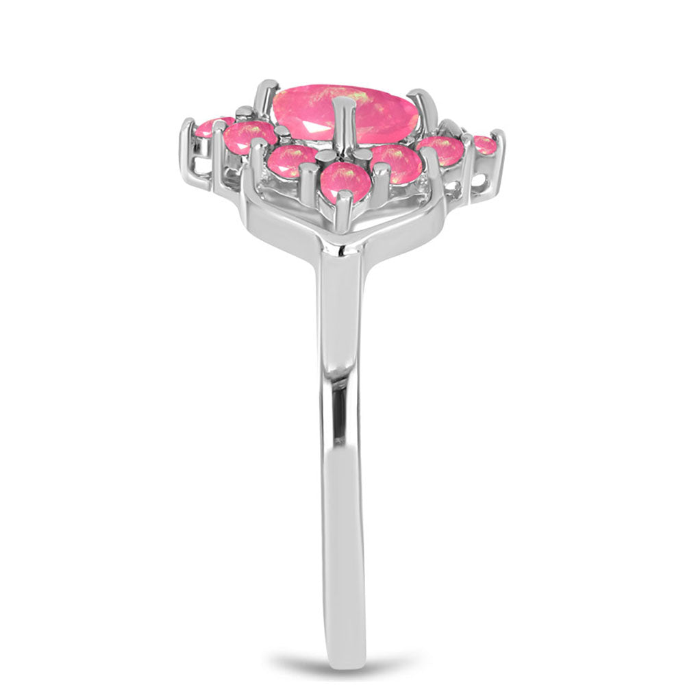 Pierścionek ze srebra próby 925 z różowym opalem 4 