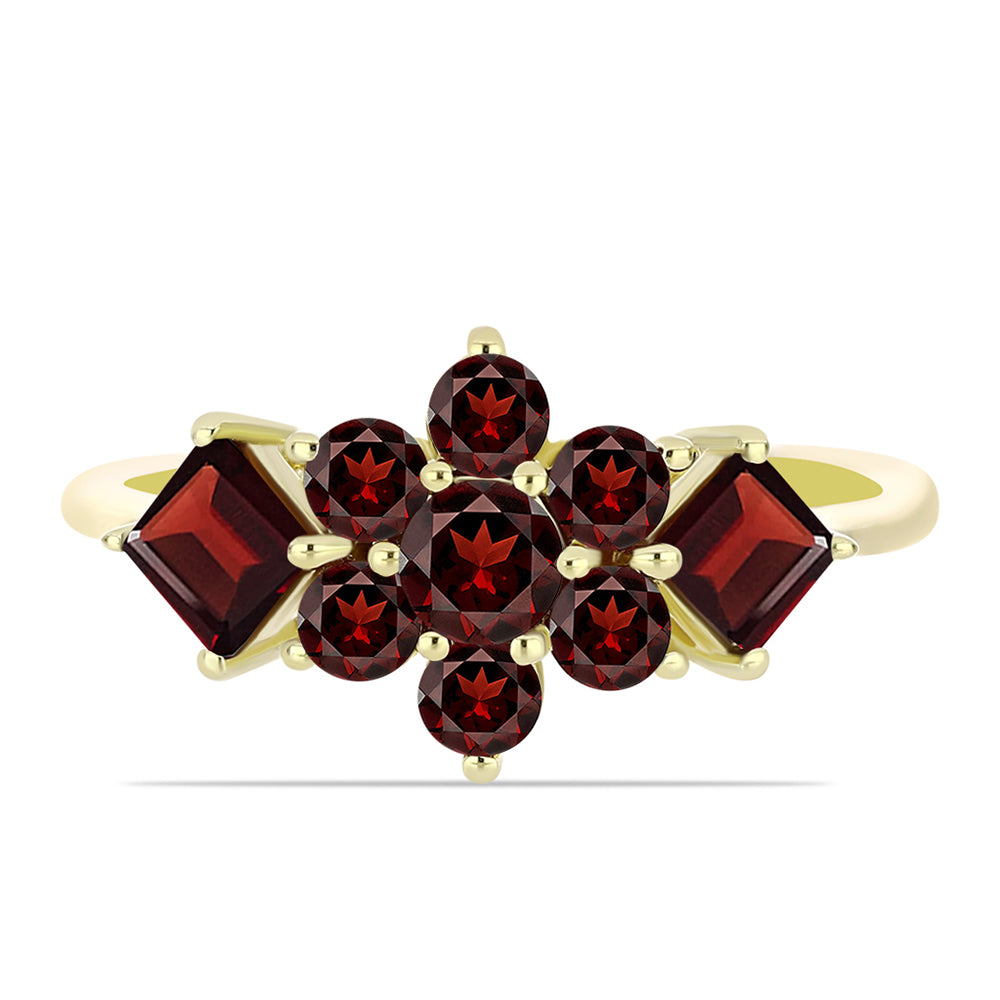 Pierścionek srebrny pozłacany z granatem 1 