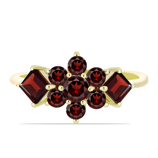 Pierścionek srebrny pozłacany z granatem