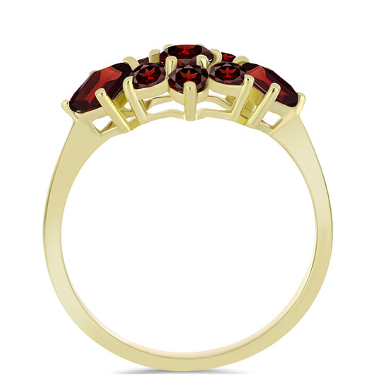 Pierścionek srebrny pozłacany z granatem