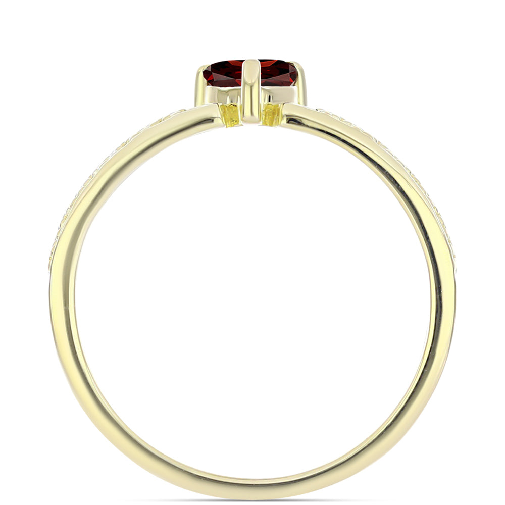 Pierścionek srebrny pozłacany z granatem 2 