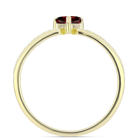 Pierścionek srebrny pozłacany z granatem