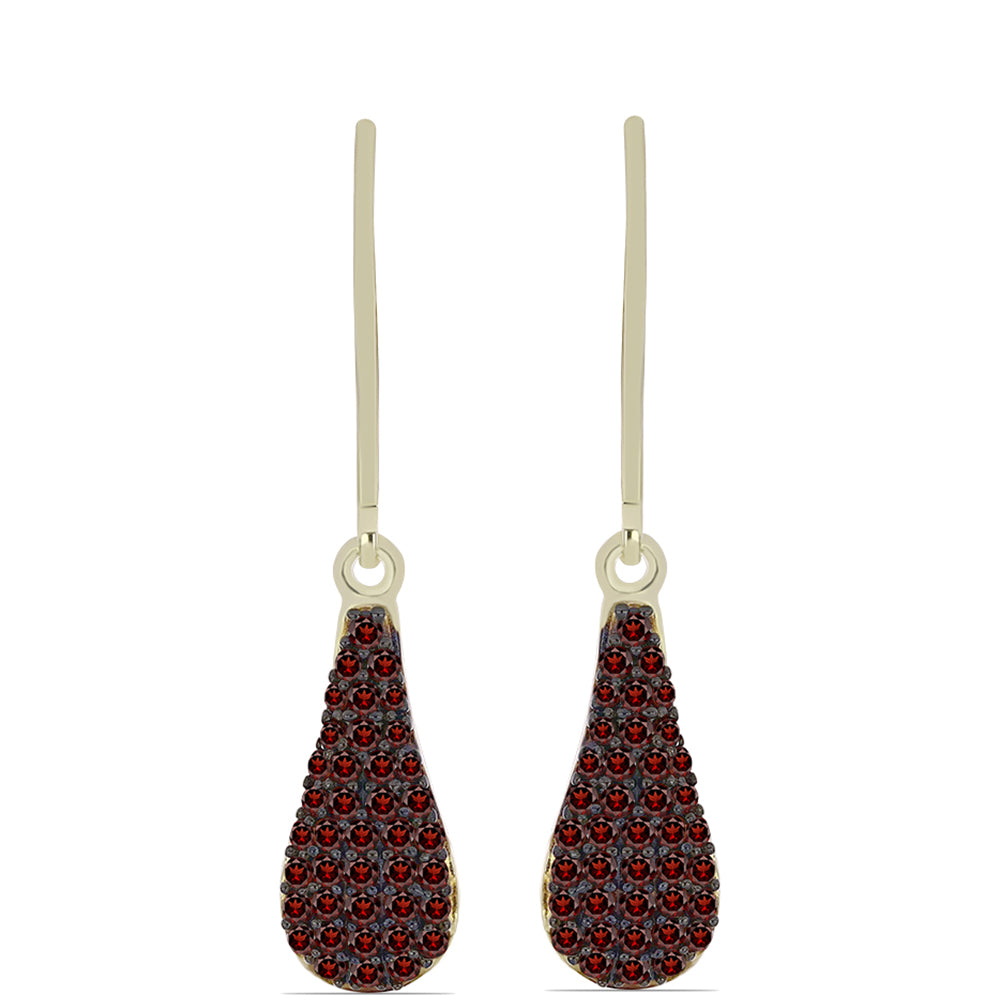 Kolczyki srebrne pozłacane z granatem