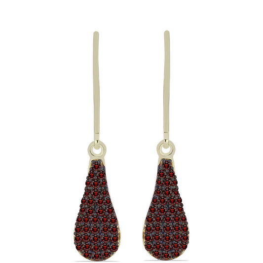 Kolczyki srebrne pozłacane z granatem