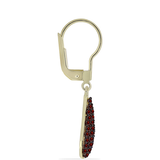 Kolczyki srebrne pozłacane z granatem