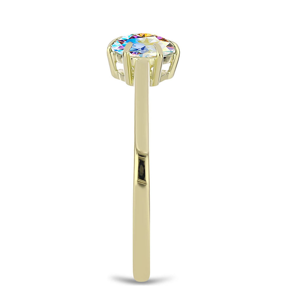 Pierścionek srebrny pozłacany z lodowym moissanitem 4 